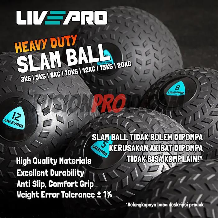 promo - slam ball bola gym heavy duty medicine rubber fitness fitnes livepro