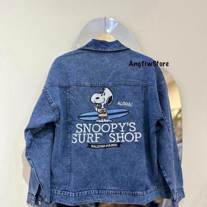 ANGTIW - Jaket Jeans Snoopy Oversize / Jaket Kartun Snoopy