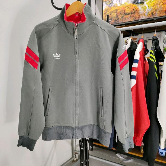 Jaket Tracktop Adidas Trefoil Vintage 90's by Descente Grey Original