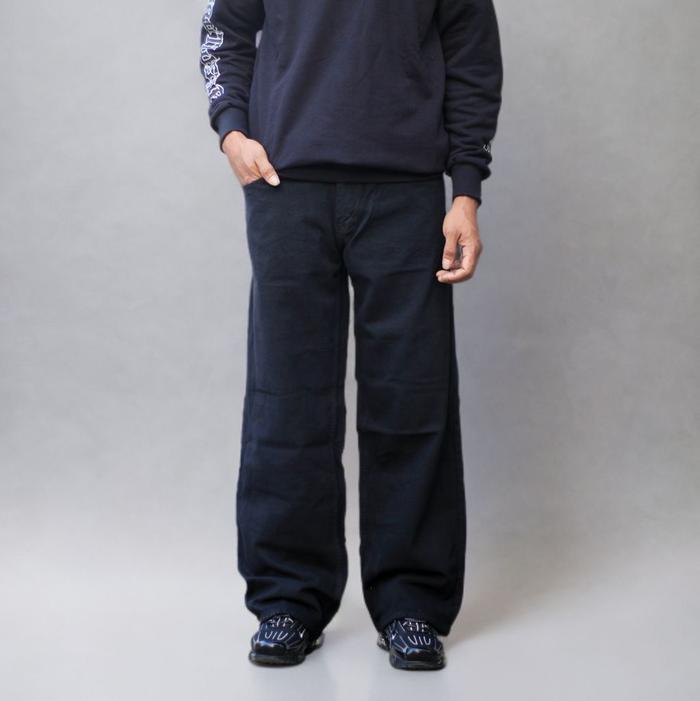 Celana baggy jeans hitam polos / celana gombrong / baggy jeans hitam / celana pria / celana hitam / 