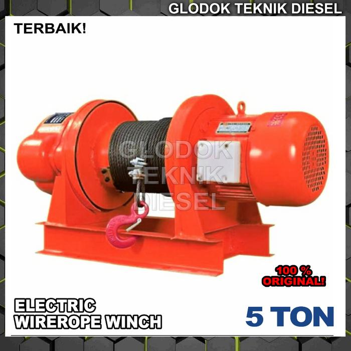 Electric Wire Rope Winch Hoist 5 Ton x 100 Meter 3 phase Wirerope 5000 KG ORIGINAL TERBAIK