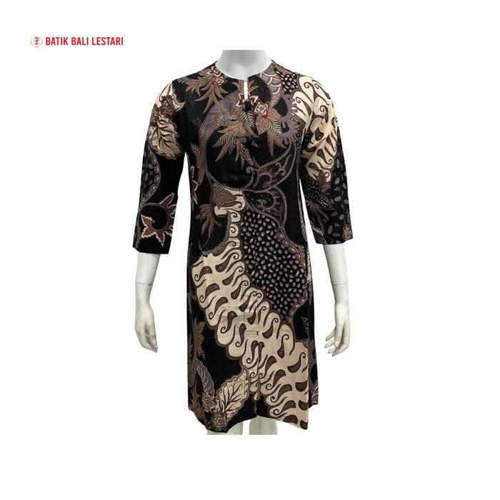 Batik Bali Lestari Cardigan Tunik Hitam Katun Prada ( HKU / HKH )
