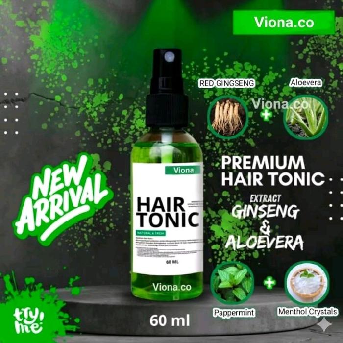 Viona.co Hair Tonic Rambut 60 ml - Merawat Rambut Sehat Melembabkan & Menumbuhkan dengan Extract Gin