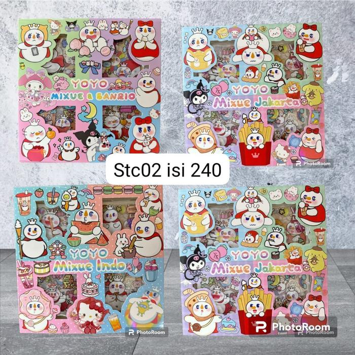 PAKET STIKER LUCU / STIKER BOX 100 PCS 4 WARNA / ANNE / MASU / MOMO /