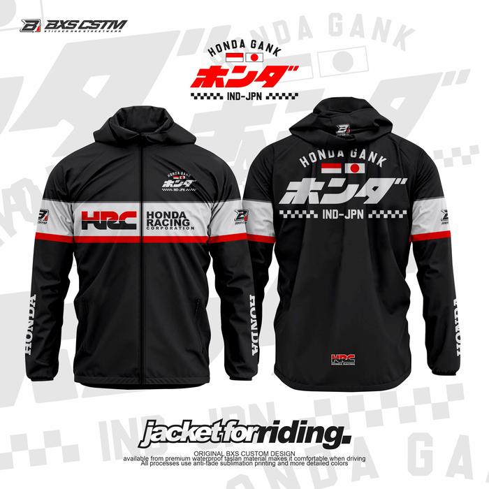 JAKET HONDA HRC TEAM FULL PRINTING TEBAL ORIGINAL BXS CUSTOM DESIGN