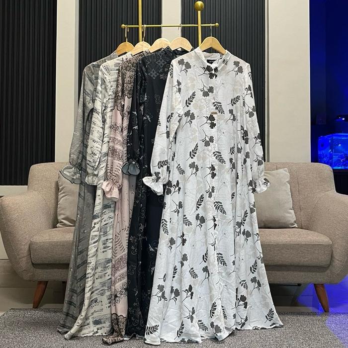 LOUISE DRESS by JOURNEY SCARVES ORIGINAL Dress Wanita Dewasa JP ORI Gamis Printing dengan Desain Ele