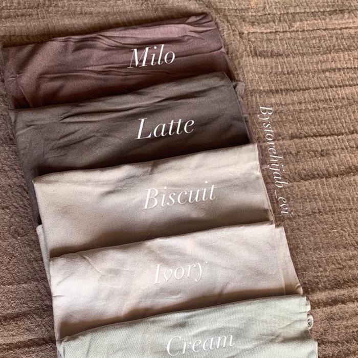 Bergo Vanya Karet Milo Latte Biscuit Ivory Cream Warna Tersedia