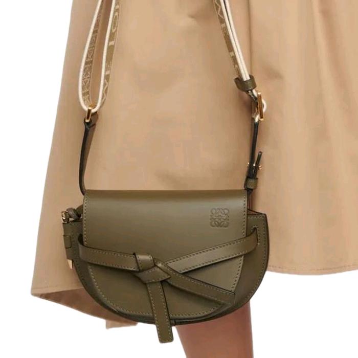 Pre Loved Loewe Mini Gate - Navy Green Slingbag Kulit
