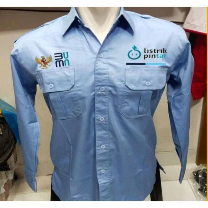 kemeja PLN listrik pintar full bordir kemeja listrik pintar kemeja BUMN baju PLN baju listrik pintar