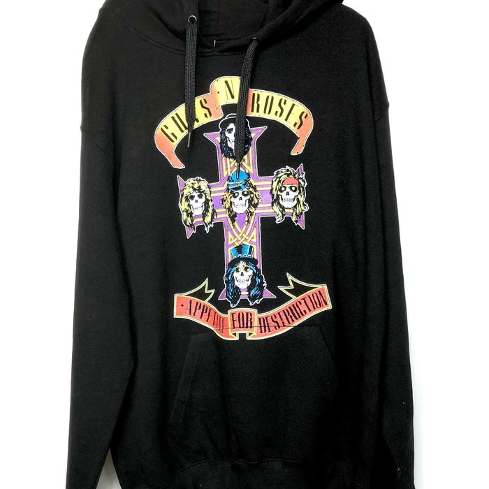 [OUTERWEAR] Guns N Roses Appetite For Destruction Pullover Hoodie (100% Cotton/GNR Official) - L, XL