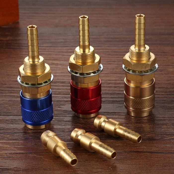 6mm Quick Connector Water Cooled Gas Adapter Quick Hose Connector Fitthing for MIG TIG Welding Torch