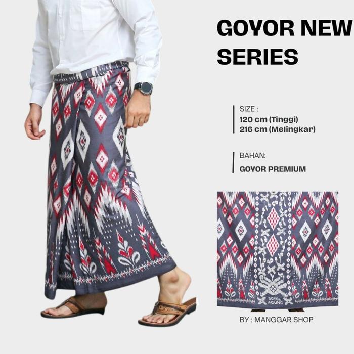 Sarung Goyor Botol Premium Bandaria Black Series motif 32 Nyaman Mewah Muslim Santri Lembut / Sarung