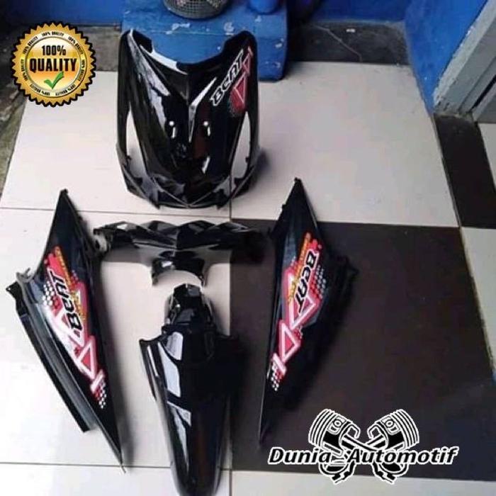 Full set body halus+striping beat karbu hitam