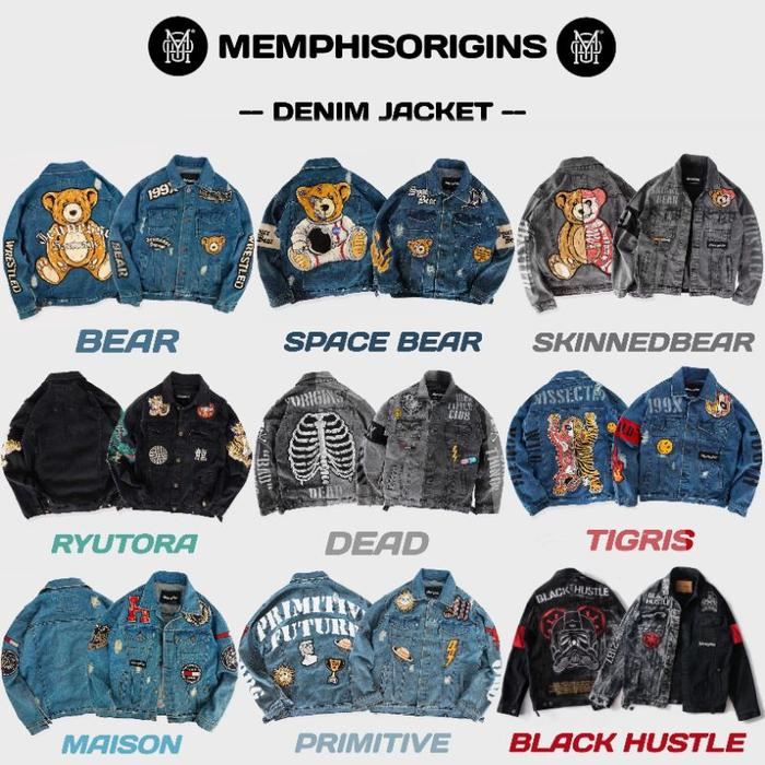 Ripped Denim Jacket Memphis - Beast | Maison | Dead | Skinnedbear | Primitive | Ryutora | Space Bear