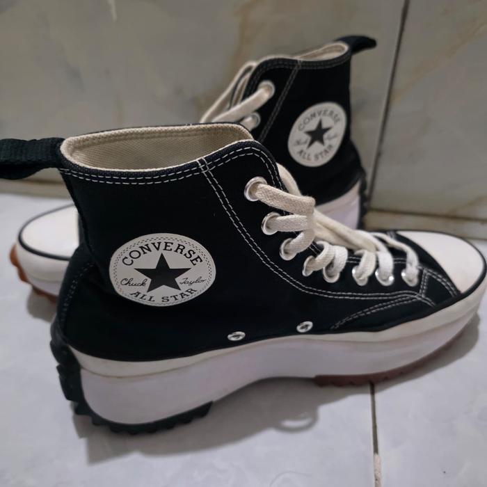 Converse Run Star Hike High Black/White/Gum Unisex - Second Original 100% MAP - Ukuran 39