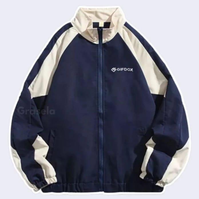 JAKET VINTAGE VARSITY WATERPROOF RETRO UNISEX Pria Wanita Distro Parasut Tebal Keren simple Mesin Di
