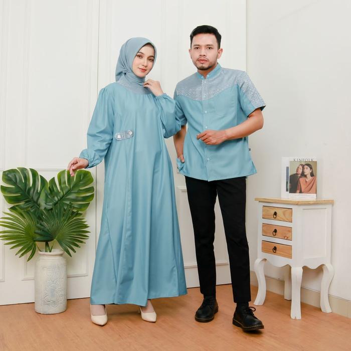 Baju Muslim An-Nisa Azura Pure – Gamis Muslim Premium (Biru Langit) – Elegansi Biru Harmoni - Nyaman