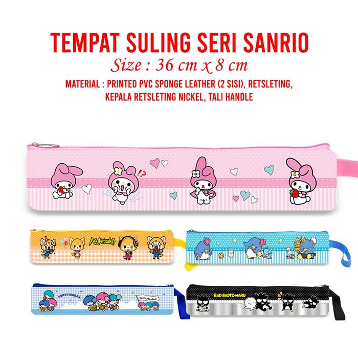Tempat Suling Seri Sanrio Flute Organizer Tas Penyimpanan Suling Seruling Karakter