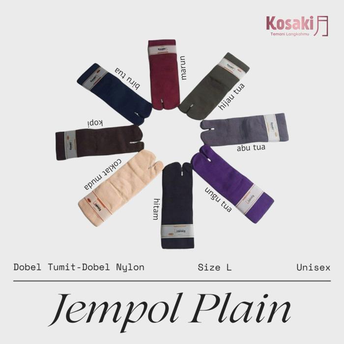 Kosaki Kaos Kaki Polos Jempol Panjang L Haji Umroh Tebal Premium Dobel Tumit Dobel Nilon Unisex Size