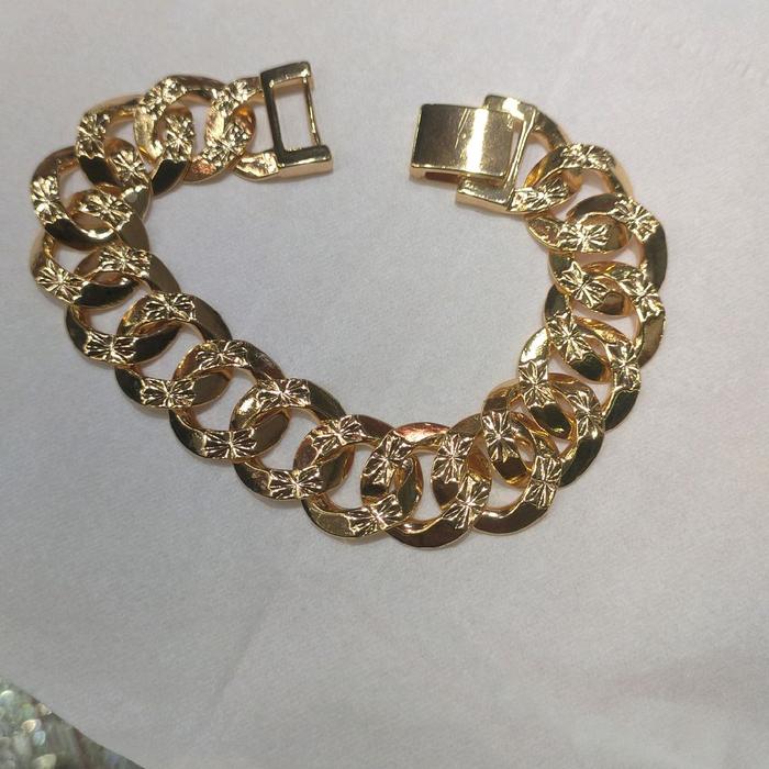 gelang tangan emas asli rantai sisik naga ukir 10 gram
