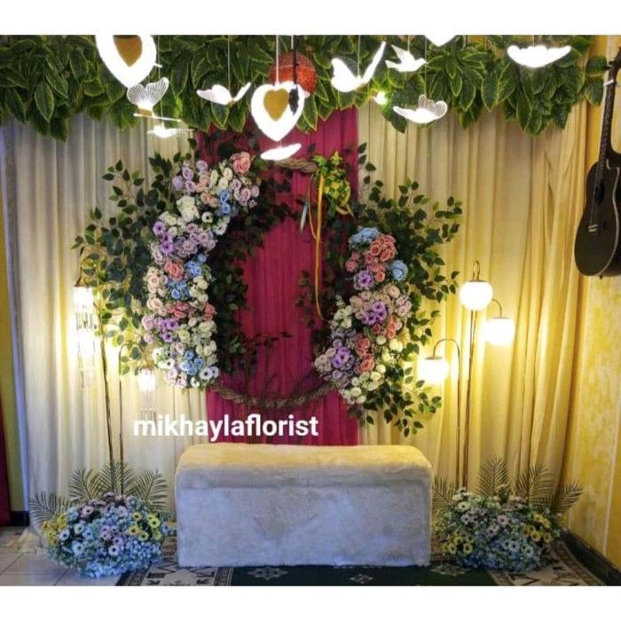 Busa Dekorasi Pelaminan Pengantin Busa Tancap Bunga Bulat 1m x 9cm