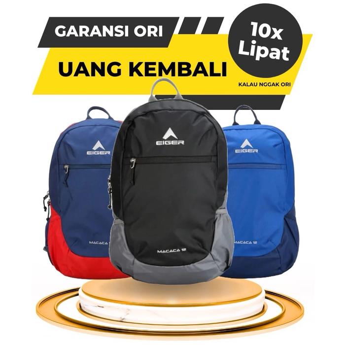 Tas Ransel Daypack Eiger Macaca 12L Tas Punggung Pria Cowok Cowo Original Ori