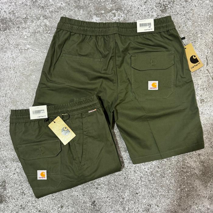 Carhartt Celana Broadshort Cargo santai pria Dewasa Karet pinggang Elastis Size M L XL Best Seller K