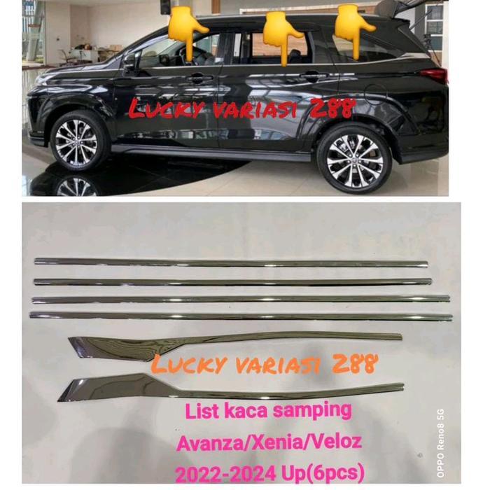 List Kaca Samping chrome  & List lis  Kaca Belakang AVANZA XENIA VELOZ 2022 2023 2024 Up Window Line