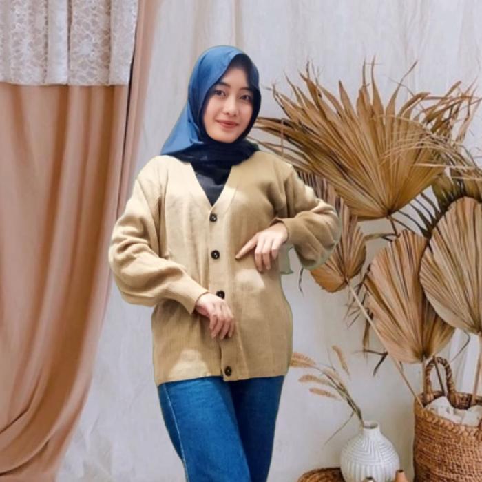 PROMO!! Kardigan  Knited Cardy Tangan Balon/Kardigan Rajut Wanita Tangan Balon/kardigan wanita Kanci