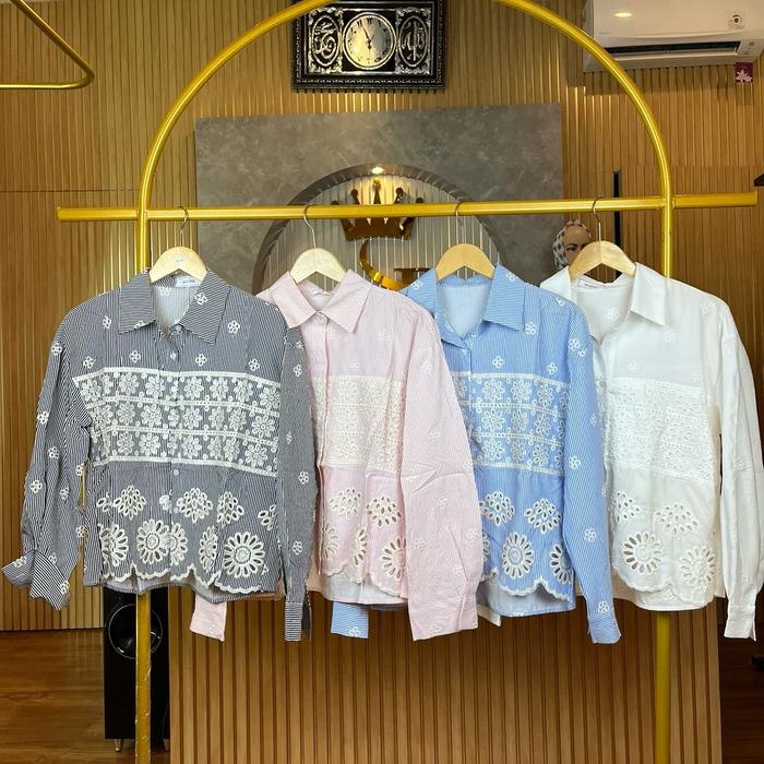 Kemeja Wanita Brukat BKK Vivorie Muslim Atasan - Elegan dan Feminin - Baju