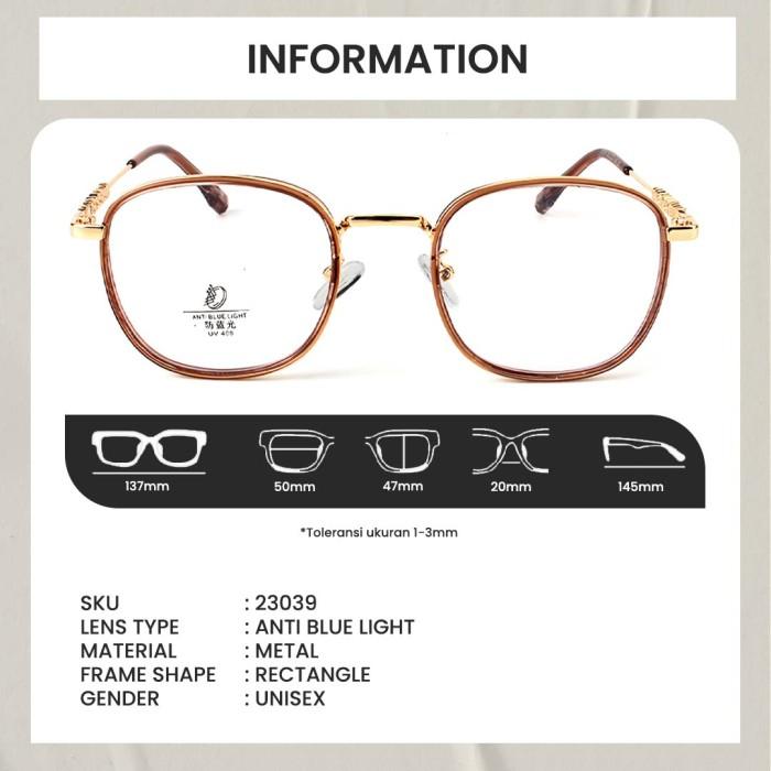 L»E2 KACAMATA KOTAK ANTI RADIASI PHOTOCROMIC MINUS BACA FRAME SQUARE FASHION UNISEX BLUECROMIC BERRY