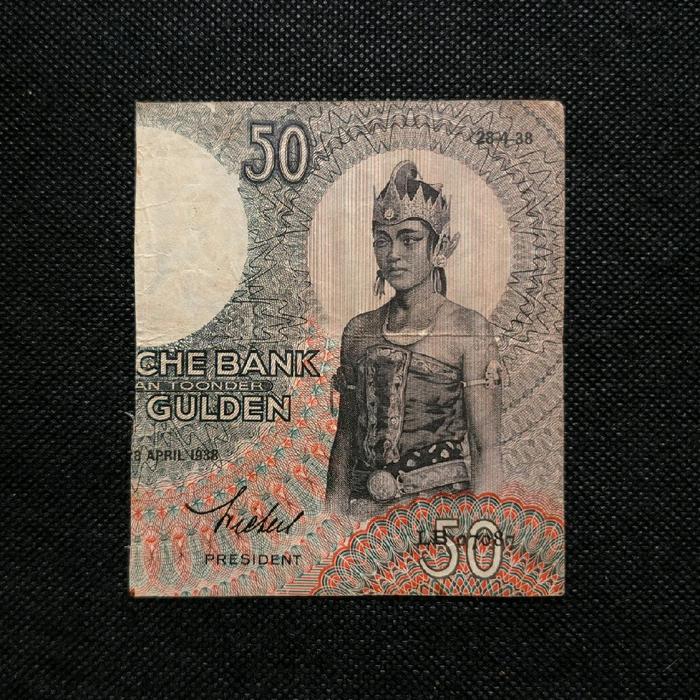 Uang Kuno Sanering/Senering 50 Gulden Wayang tahun 1938 LB - 07087