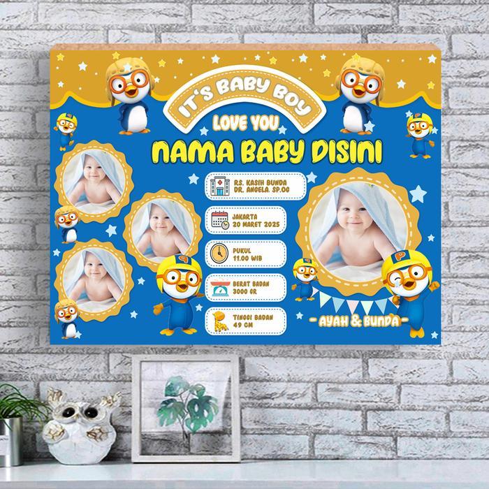Biodata Bayi Size Jumbo Custom Biodata Bayi Tema Kartun Poloro Desain Lucu