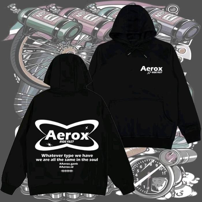 Jaket Sweater Hoodie Aerox Ride Fast Terlaris Aerox Motor Gank Kekinian