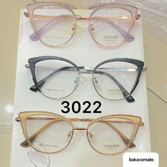 Fassino Kacamata Wanita Model 3022 Modern dan elegan