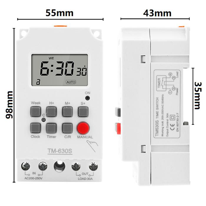 1set TM630S-2 LCD Digital Microcomputer Timer Programmable Timer Controller AC220V Electrical Equipm
