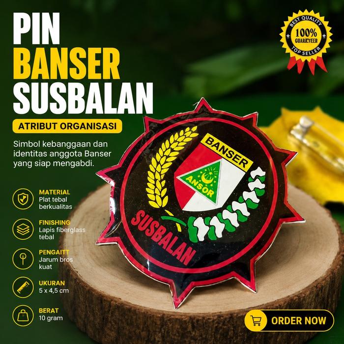 Pin Banser SUSBALAN NU | Lencana Atribut Banser Premium Berkualitas Tinggi Cocok untuk Seragam dan O