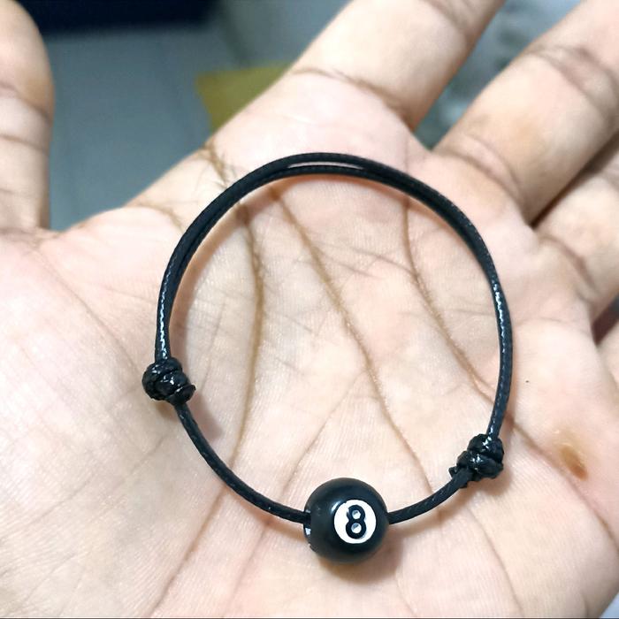 Gelang Hitam Manik Bola Billiard 8 Ball