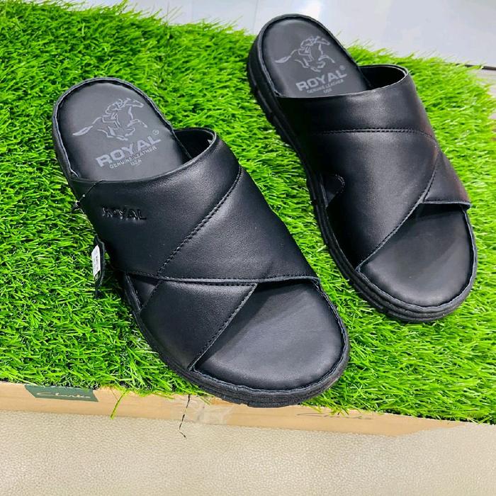 sandal royal kulit asli sol tapak tebal anti slip Pria
