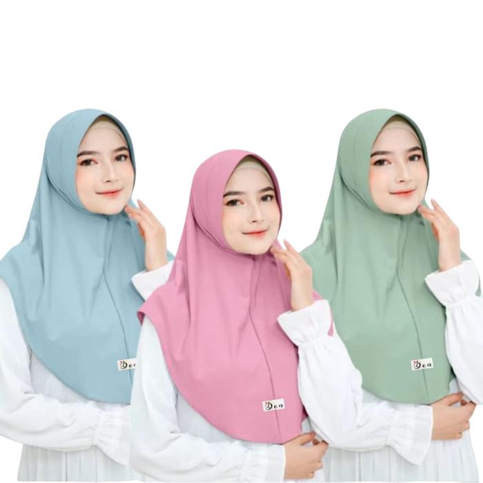 Fatima - Hijab Instan Bergo Hamidah Warna Wardah Navy Pad Panjang Kerudung Muslim Nyaman Tebal Stret