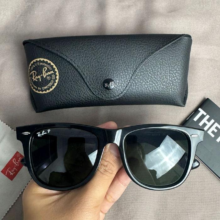 Kacamata Rayban Wayfarer Black Polarized Size 54 Original