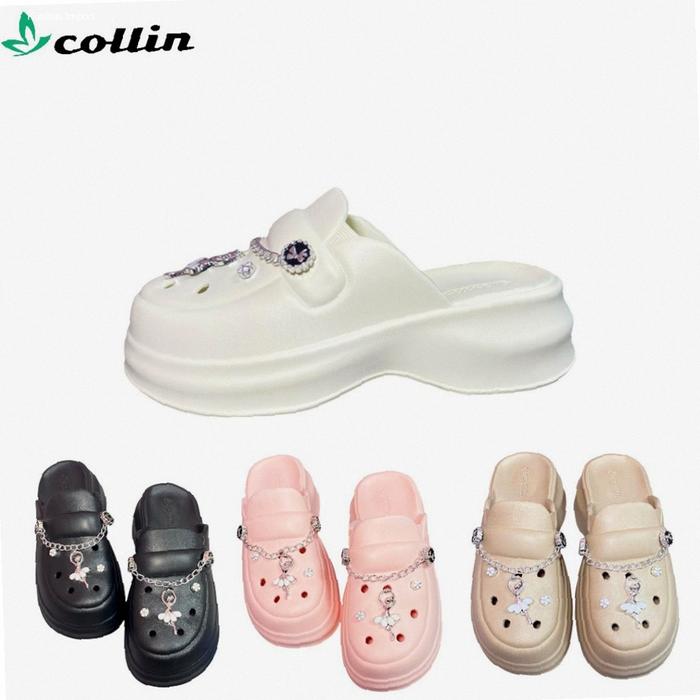COLLIN Sendal Fuji EVA Rubber Model Bapau Dewasa WEDGES 5CM B7906-1 | Kekinian