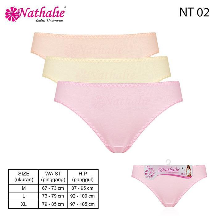 3 Pcs Celana Dalam Mini NATHALIE Dewasa NT 02 | CD Perempuan NT02 Underwear Wanita Pakaian Dalam | S