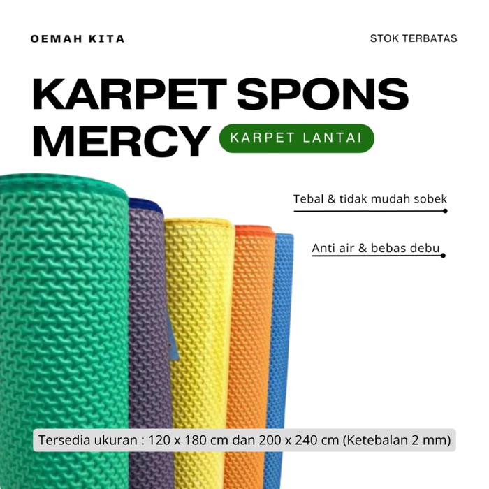 Karpet Spon Mercy Bentol 120x180cm Spons Karpet Lantai | Tikar Spon Evamatic | Alas Lantai
