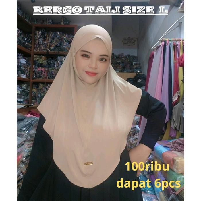 (isi 6 pcs)Bergo Jersey L arina hijab Kerudung Instan Muslim Nyaman