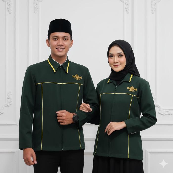 Jasket NU Hijau Army Jasket NU Premium Jaket NU Full Furing