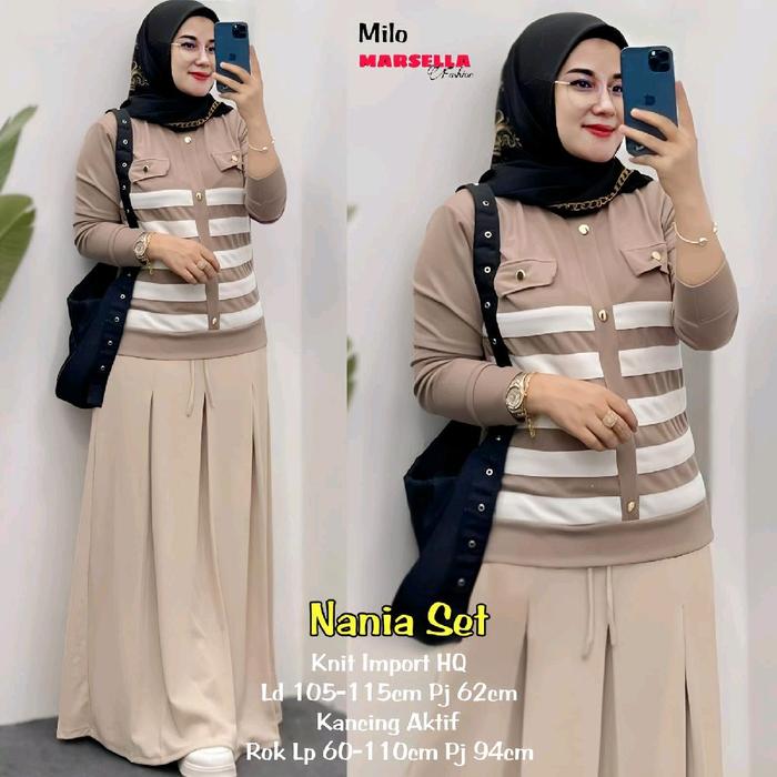 setelan rok nania set by marsella