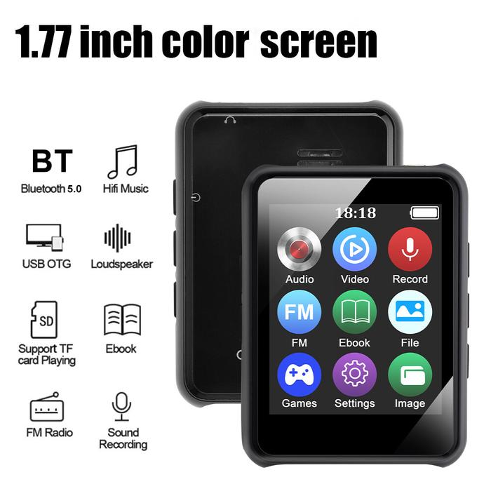 Wangong Tech MP3 Bluetooth Layar Sentuh, Pemutar Musik MP3 HIFI Mini