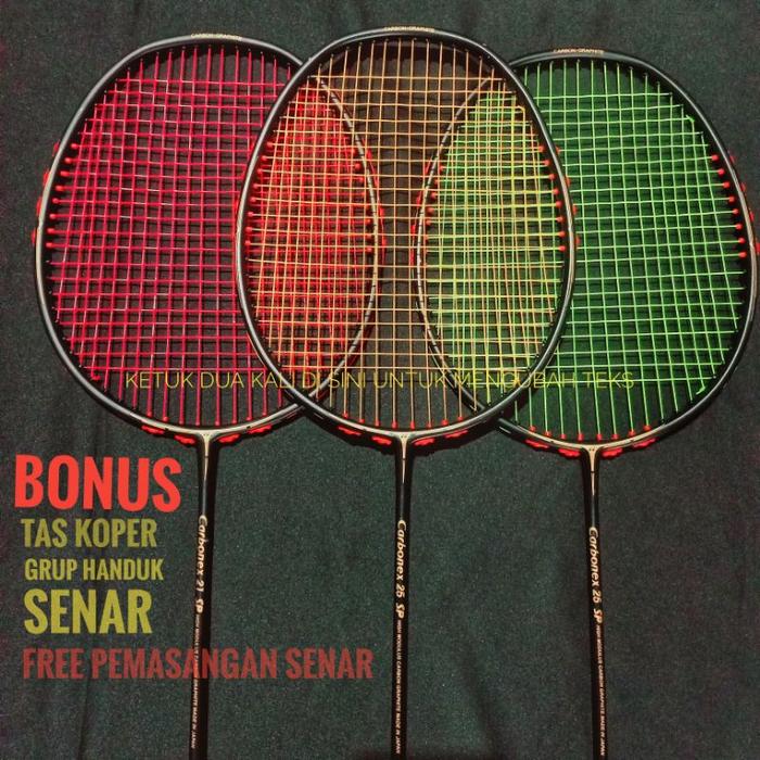 RAKET BULU TANGKIS CARBONEX MURAH BONUS TAS DAN GRIP