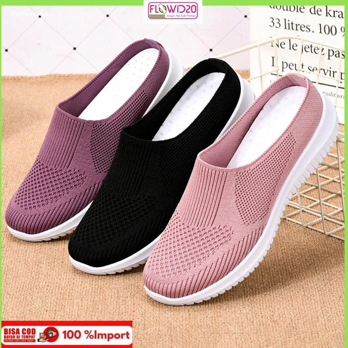 Flat Shoes Rajut Import Slop Sepatu Rajut Selop Import 113 | Kekinian